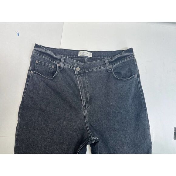 Abercrombie & Fitch Women's 32 14 90s Slim Straight Ultra High Rise Black Jeans - Picture 7 of 14